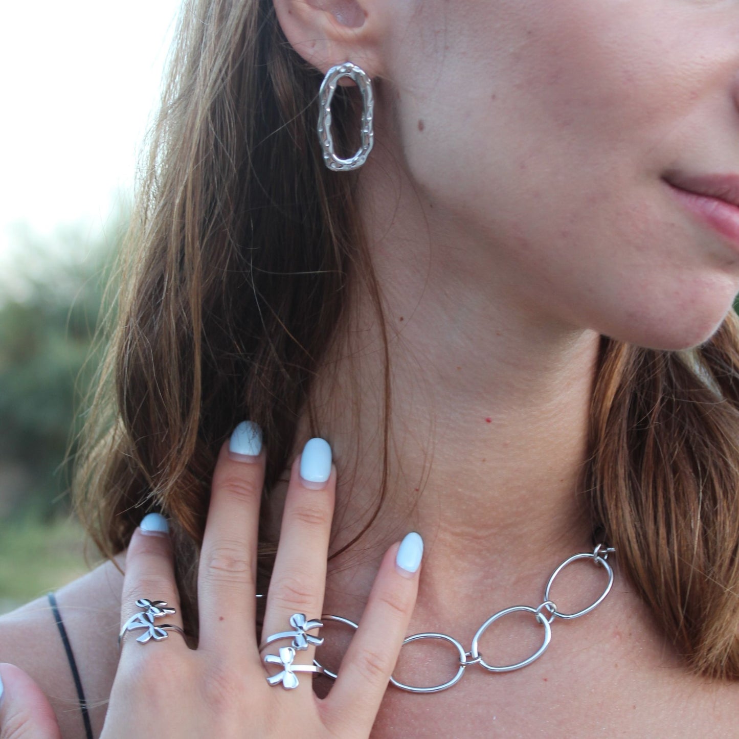 Pendientes Oasis Plata