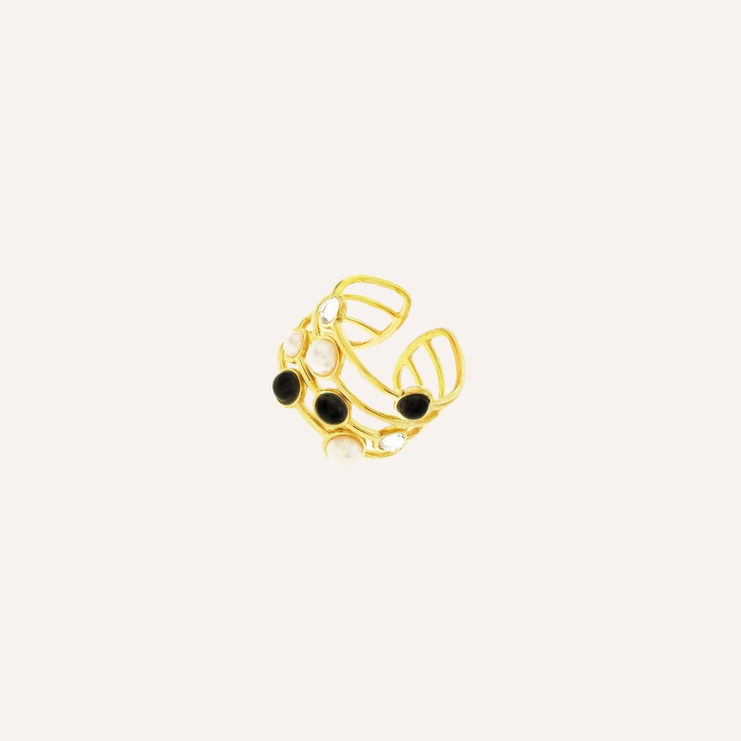 Anillo Medusa bañado en oro 18 kt